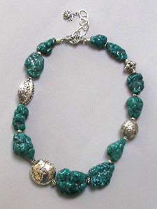 Chinese Turquoise Nugget Necklace